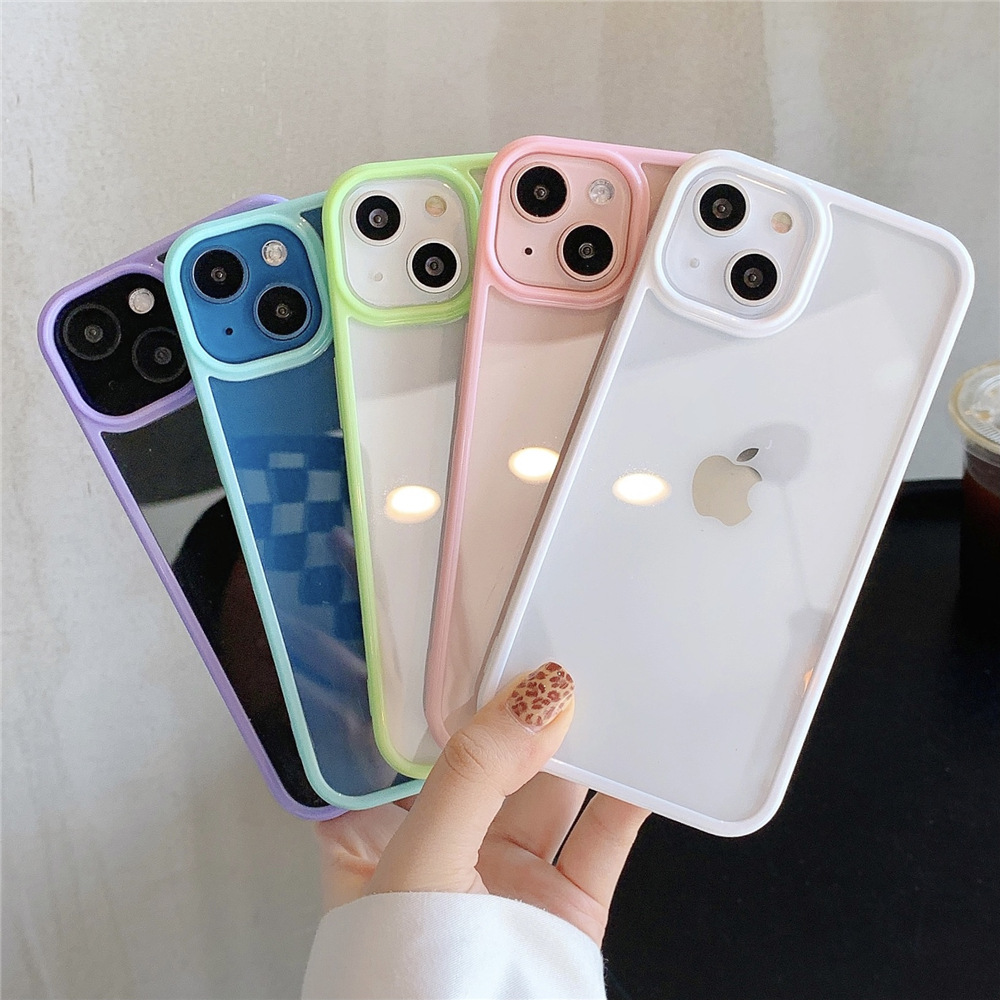 Phone Cases Burga - Doce colorido acrílico transparente caso de