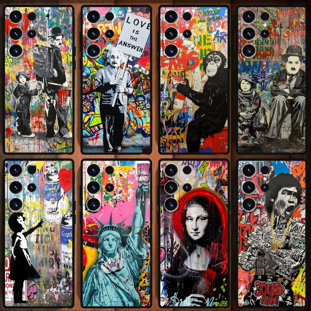 Phone Cases Samsung S25 - Banksy graffiti arte caso de telefone