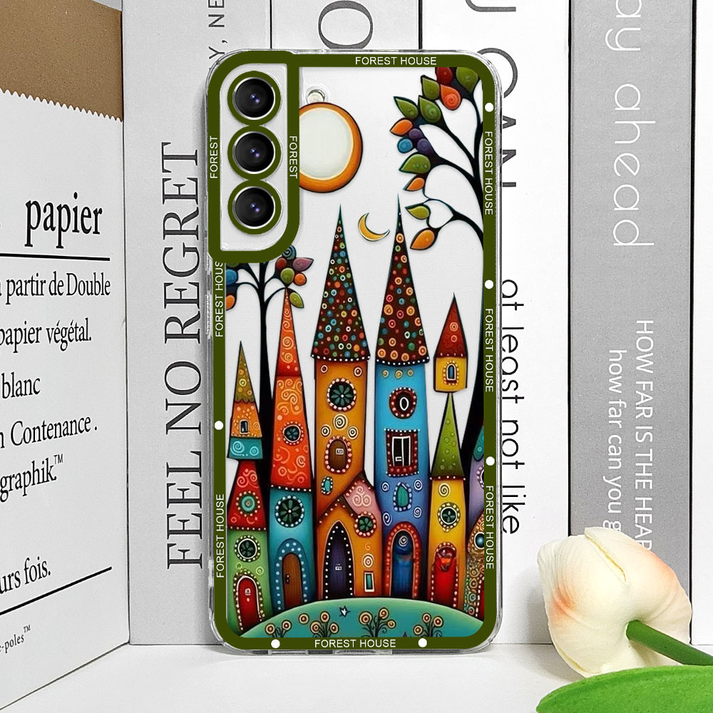 Pintado à mão floresta casa cl - Phone Cases Burga avaliação e preço