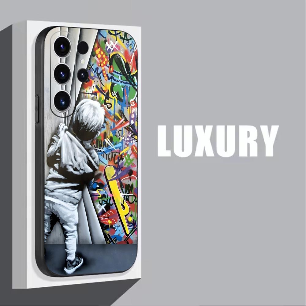Banksy graffiti arte caso de t - Phone Cases Samsung S25 avaliação e preço