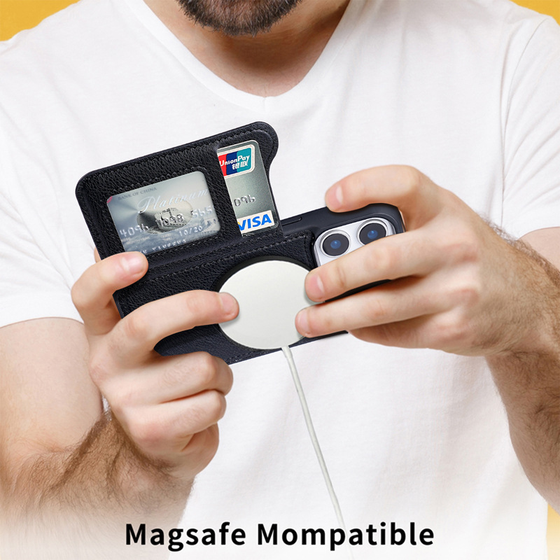 Para magsafe magnético flip co - Phone Cases That Hold Cards avaliação e preço