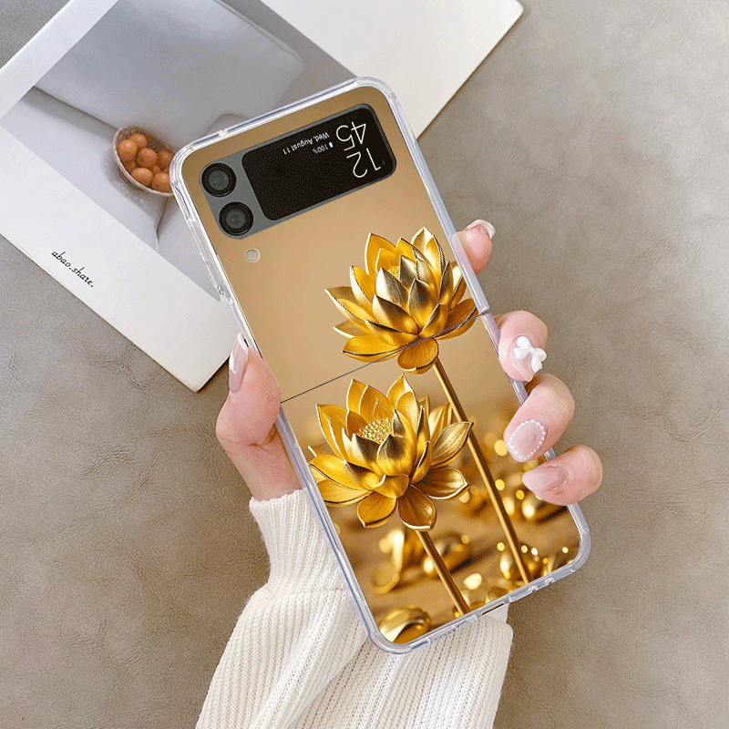 Criativo ouro flor de lótus pa - Phone Cases Z Flip 7 avaliação e preço